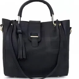 DANIEL CLARK Textured PU Structured Handheld Bag with Tasselled-picture-46