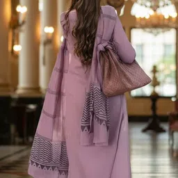 SZN Women Regular Kurta with Trousers & With Dupatta image 3