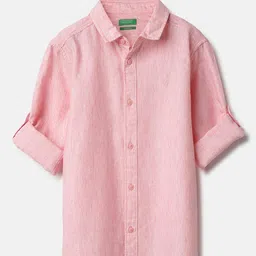 United Colors of Benetton Boys Classic Spread Collar Solid Cotton Casual Shirt-picture-45