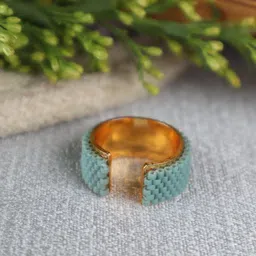 Threads & Beads Gold-Plated Crown Beaded Adjustable Finger Ring image 4