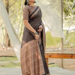 KALINI Ethnic Motifs Silk Blend Block Print Saree image 2