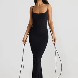 LULU & SKY Shoulder Straps Backless Bodycon Maxi Dress-picture-36