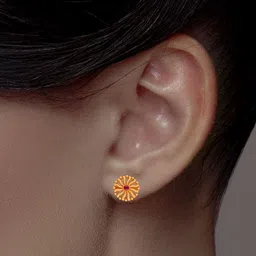 C KRISHNIAH CHETTY JEWELLERS PVT LTD 22KT Gold Floral Stud Earrings - 5.31 g-picture-26