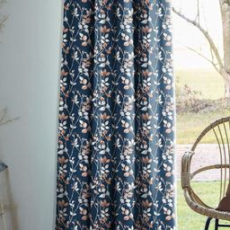 Myntra Elegant Homes Navy Cotton Silk Floral Print Ripple Fold Long Door Blackout Curtain-picture-23