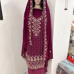 DWARKAPURI FASHION Embroidered Unstitched Dress Material-picture-39