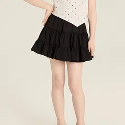 LULU & SKY Girls High Rise Tiered Mini Skirt-picture-32