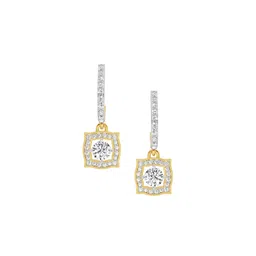 sparkles Lab Grown Diamond 0.99 Carat Round Halo Drop Earrings for Women-picture-20