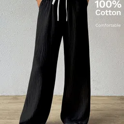 RAJOVATI Women Wide Leg High-Rise Trousers image 4