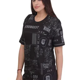 SHAUN Women Typography Printed T-shirt image 4