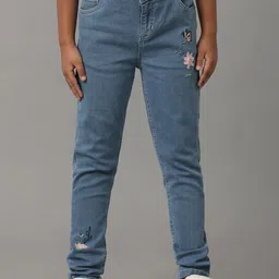 UNDER FOURTEEN ONLY Girls Slim Fit Mid-Rise Cotton Jeans-image-3