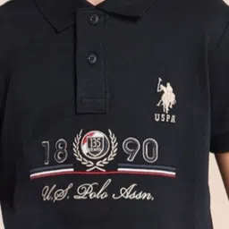 U.S. Polo Assn. Kids Boys Brand Logo Printed Polo Collar T-shirt image 4