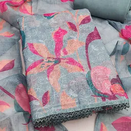 Peachmode Embroidered Linen Unstitched Dress Material-picture-12