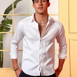 Moda Rapido Men White Polyester Casual Shirts image 1