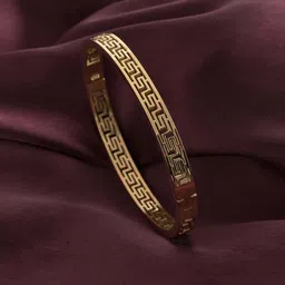 PALMONAS Gilded Maze Gold-Plated Waterproof & Anti-Tarnish Stainless Steel Kada Bracelet image 4