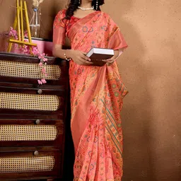 SHOPLANCE Ethnic Motifs Woven Design Zari Banarasi Saree image 5