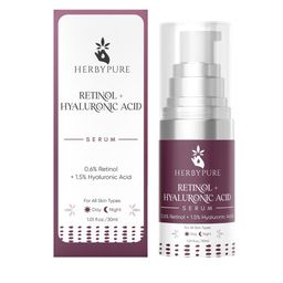Herby Pure 0.6% Retinol & 1.5% Hyaluronic Acid Serum For Acne & Wrinkles - 30 ml-image-56