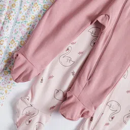 Juniors by Babyshop Girls Pack of 3 Printed Sleepsuit image 5