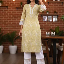 AADVIKA Women Paisley Printed Bell Sleeves Lace Frills Bows and Ruffles Kurta-image-59