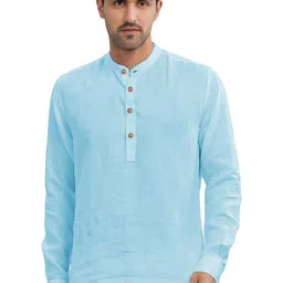 Yugnik Mandarin Collar Roll-Up Sleeves Straight Short Kurta-image-58