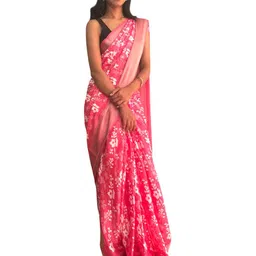 HELLA FASHIONS Floral Zari Saree image 4