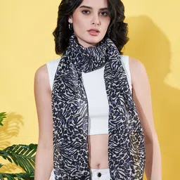 ANVI Be Yourself Women Printed Chiffon Tasseled Scarf-picture-16