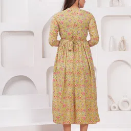 NITVAN Women Floral Printed Gotta Patti Floral Maternity Kurta image 4