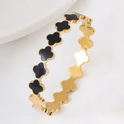 Jewels Galaxy Gold-Plated Enamelled Bangle-Style Bracelet image 5