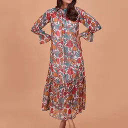 all about you Women Floral Print Chiffon Fit & Flare Maxi Dress-picture-28