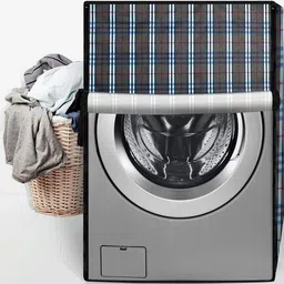 The Furnishing Tree Front Load Washing Machine Cover Check Black Compatible for 6.5 Kg Senorita Sma image 4