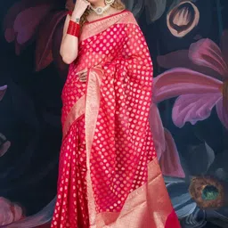 BAEDESI Woven Design Zari Chanderi Saree image 4