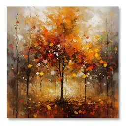 Myntra Elegant Homes Orange & Black Abstract Art Canvas Wall Art image 3