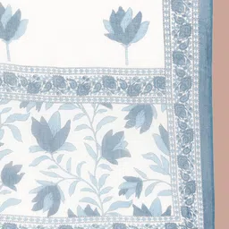 PARTHVI Women Floral Printed Regular Thread Work Pure Cotton Kurta with Trousers & With Dupatta image 4