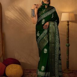 Anouk Rustic Ethnic Motifs Zari Silk Blend Designer Sungudi Saree-picture-43