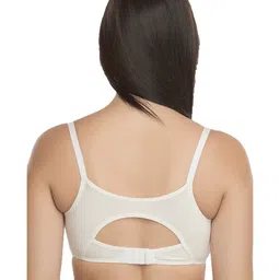 Inner Sense Solid Organic Antimicrobial Sleeping Or Feeding Bra Pack of 2 - Beige & White image 5