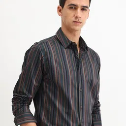 The Collection Men Classic Slim Fit Multi Stripes Striped Casual Shirt image 5