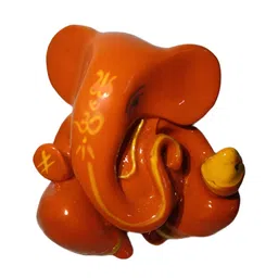 Rare Planet Red & Yellow Lord Ganesh Religious Idol Showpiece-image-97