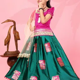 BAESD Girls Semi-Stitched Lehenga & Blouse With Dupatta-picture-25