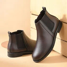 AfroJack Men Textured High-Top Block Heel Chelsea Boots-picture-16