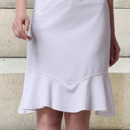 Dressberry Mid Rise Pencil Twill Frill Knee Length Skirt-picture-36