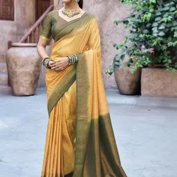 BerMondsey Floral Woven Design Zari Banarasi Silk Saree image 2