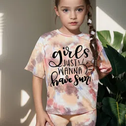 INCLUD Girls Printed Short Sleeves T-shirt With Shorts-picture-33