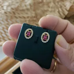 niva fashion Stone Studded Oval Earrings-picture-29