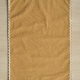 fingercraft 4Pcs Brown & White Pure Cotton Rectangular Table Placemats With Lace Details image 4