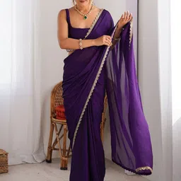 Anouk Women Embellished Sequined Georgette Saree image 2