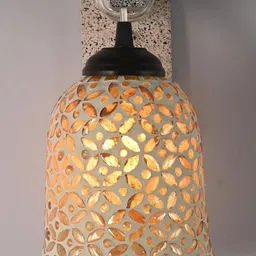 SOMIL Gold Glass Cylinder Printed Wall Lamps image 4