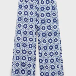 Mango Kids Girls Cotton Floral Printed Parallel Trousers-image-7