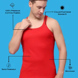 Friskers Pack Of 2 Pure Cotton Gym Vests 270525CA-03-16 image 2