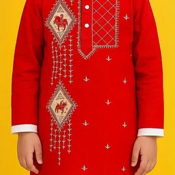TAKE STYLE Boys Embroidered Pure Cotton Kurta Sets image 2
