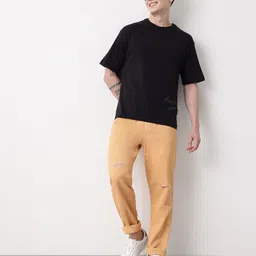 mast & harbour Men Relaxed Fit Mid Rise Brown Jeans image 4