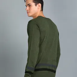 raymond Men Striped Round Neck Multicolor Sweater image 4